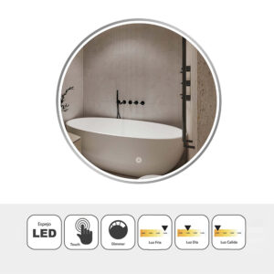 Espejo decorativo redondo Moher con luz LED 1 Espejo decorativo redondo Moher con luz LED